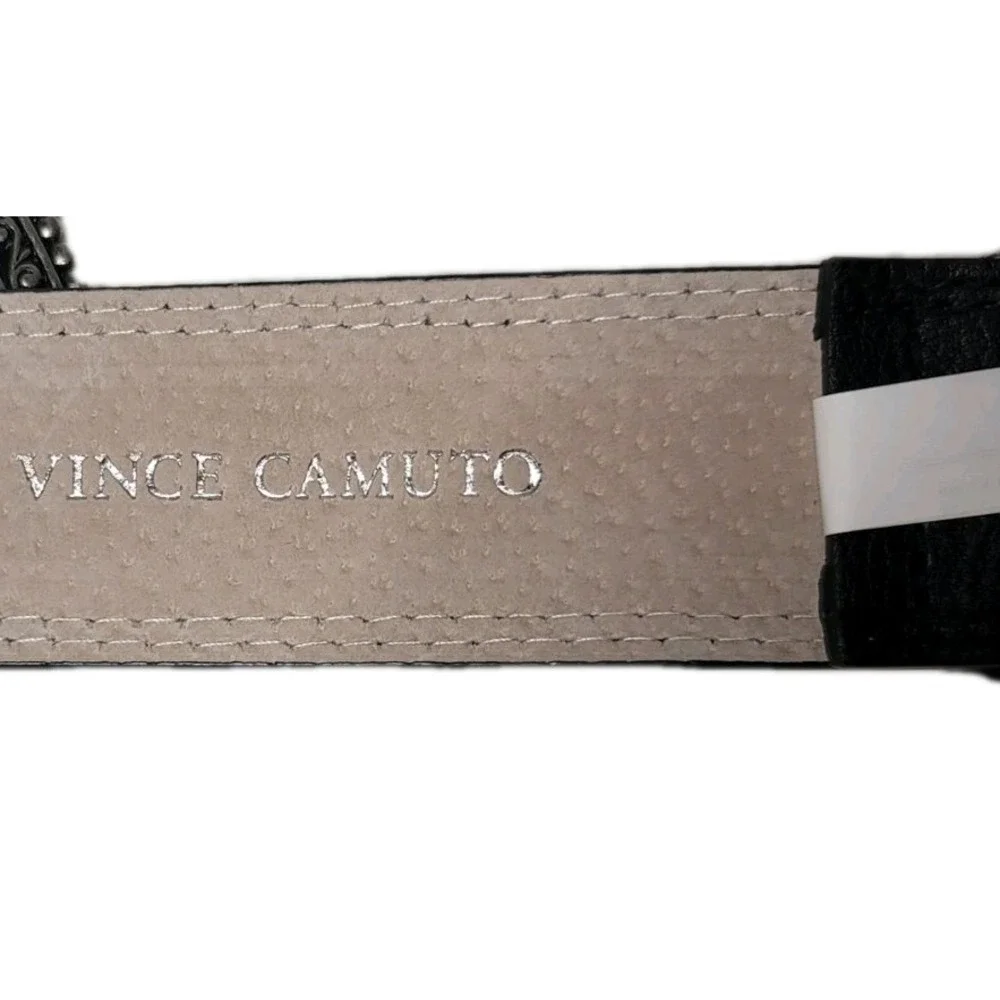 Vince‎ Camuto Women's Western Buckle Lifestyle Belt Black Leather Size M